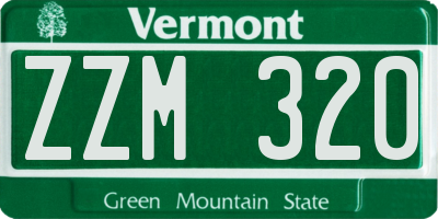 VT license plate ZZM320