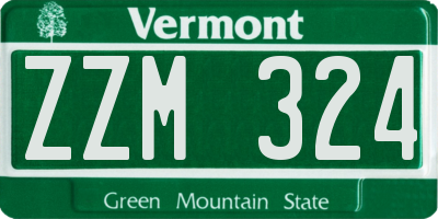 VT license plate ZZM324