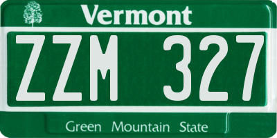 VT license plate ZZM327