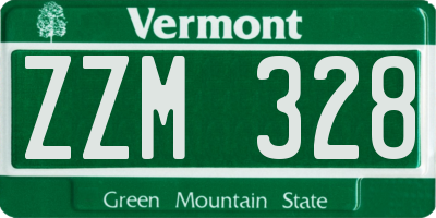 VT license plate ZZM328