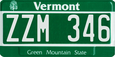 VT license plate ZZM346