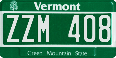 VT license plate ZZM408