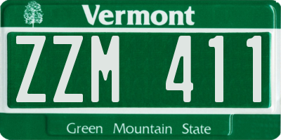 VT license plate ZZM411