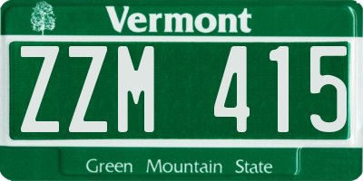 VT license plate ZZM415