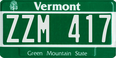 VT license plate ZZM417