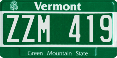 VT license plate ZZM419