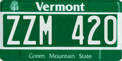 VT license plate ZZM420