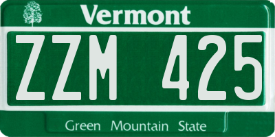 VT license plate ZZM425