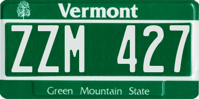 VT license plate ZZM427