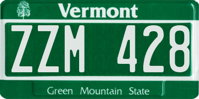 VT license plate ZZM428