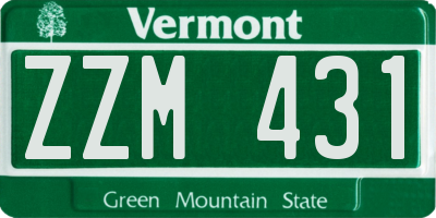 VT license plate ZZM431