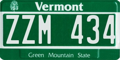 VT license plate ZZM434