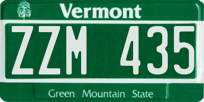 VT license plate ZZM435