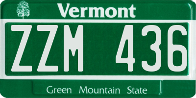 VT license plate ZZM436