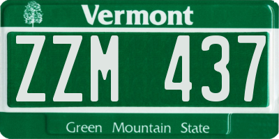 VT license plate ZZM437
