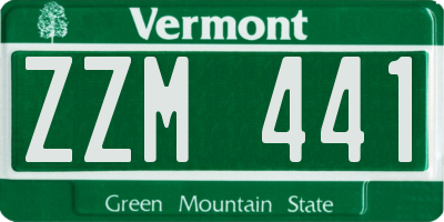 VT license plate ZZM441