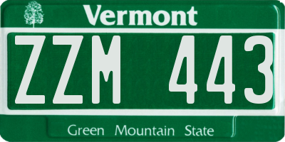 VT license plate ZZM443