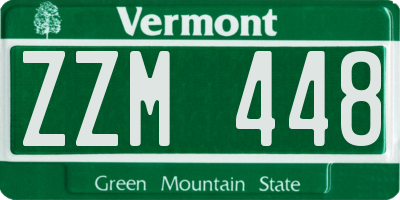 VT license plate ZZM448