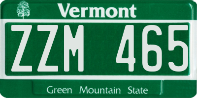 VT license plate ZZM465