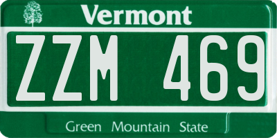 VT license plate ZZM469