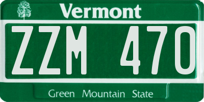 VT license plate ZZM470