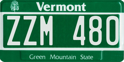 VT license plate ZZM480