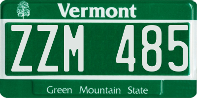 VT license plate ZZM485