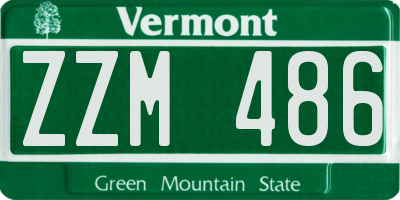 VT license plate ZZM486