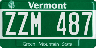 VT license plate ZZM487