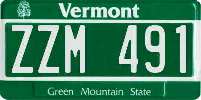 VT license plate ZZM491