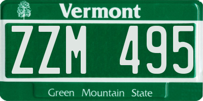 VT license plate ZZM495
