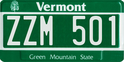 VT license plate ZZM501