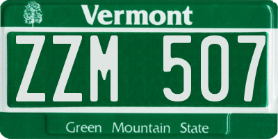 VT license plate ZZM507