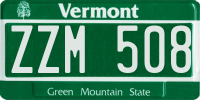 VT license plate ZZM508