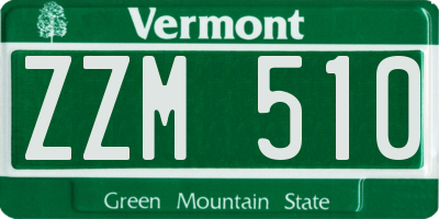 VT license plate ZZM510