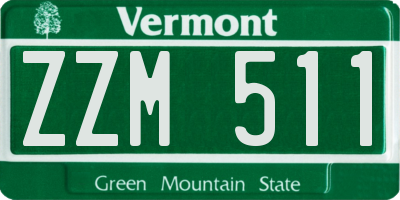 VT license plate ZZM511