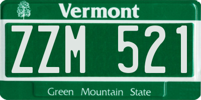 VT license plate ZZM521