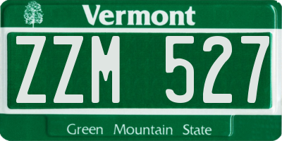 VT license plate ZZM527