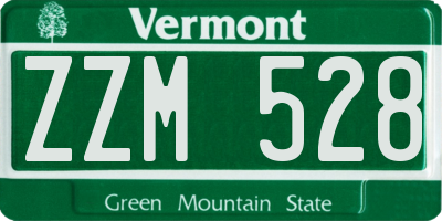VT license plate ZZM528