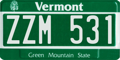 VT license plate ZZM531