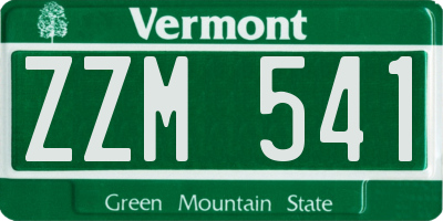 VT license plate ZZM541