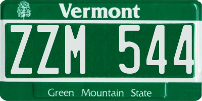 VT license plate ZZM544