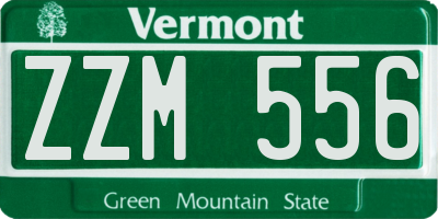 VT license plate ZZM556