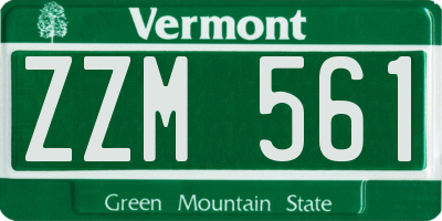 VT license plate ZZM561