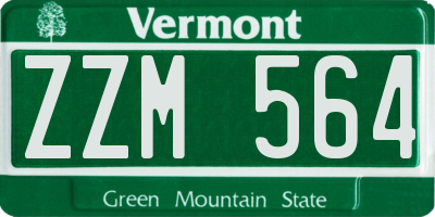 VT license plate ZZM564
