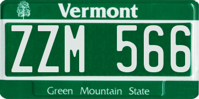 VT license plate ZZM566