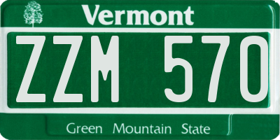 VT license plate ZZM570