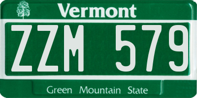 VT license plate ZZM579