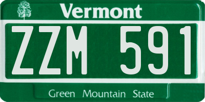 VT license plate ZZM591