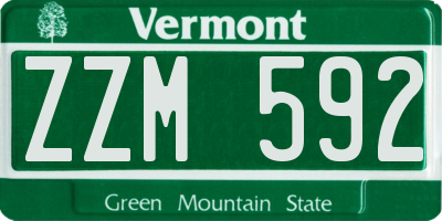 VT license plate ZZM592